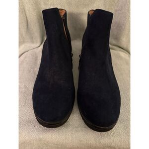 Franco Sarto Navy Suede Ankle Booties